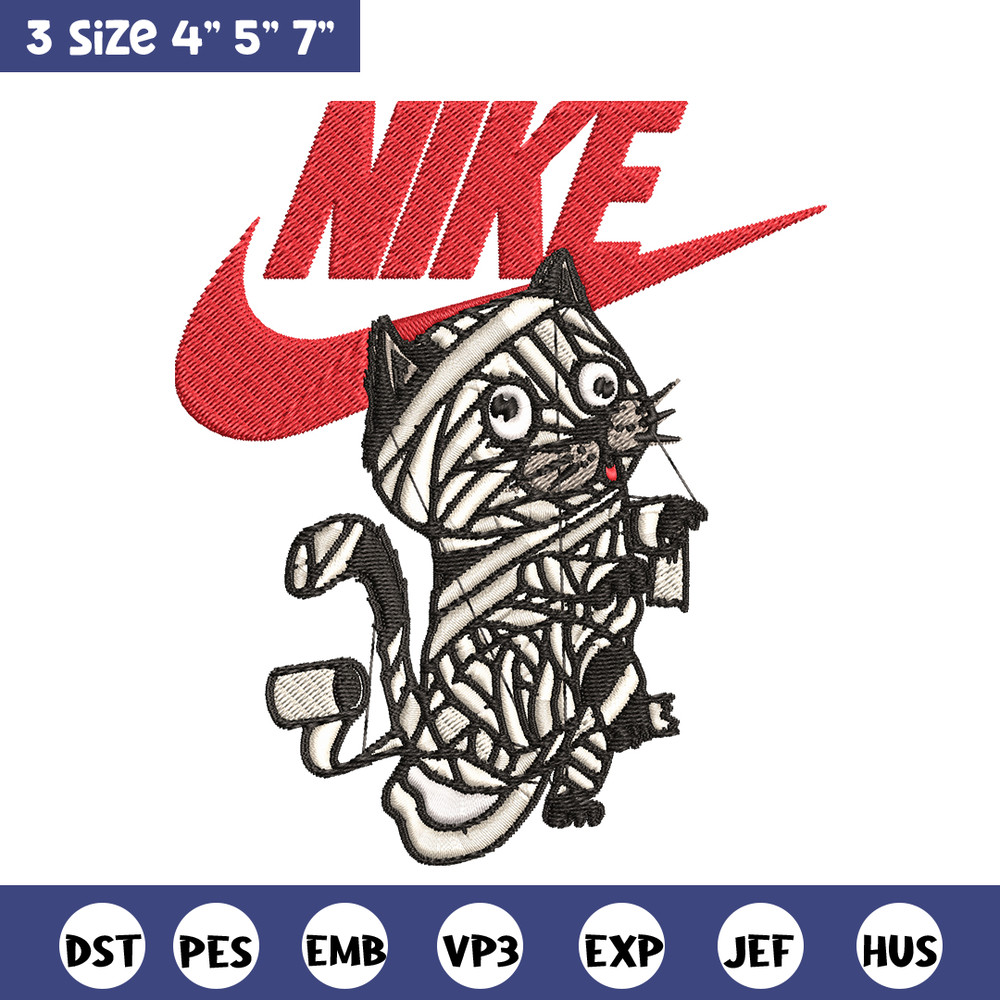 Cat Mummy Nike Embroidery design, Cat Mummy Nike Embroidery, Nike design, Embroidery file, Instant download..jpg