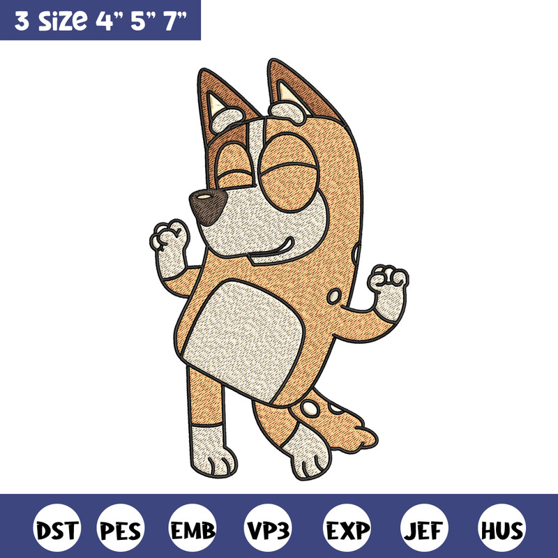 Chilli Heeler Embroidery, Bluey cartoon Embroidery, Embroidery File, cartoon design, cartoon shirt, Digital download..jpg