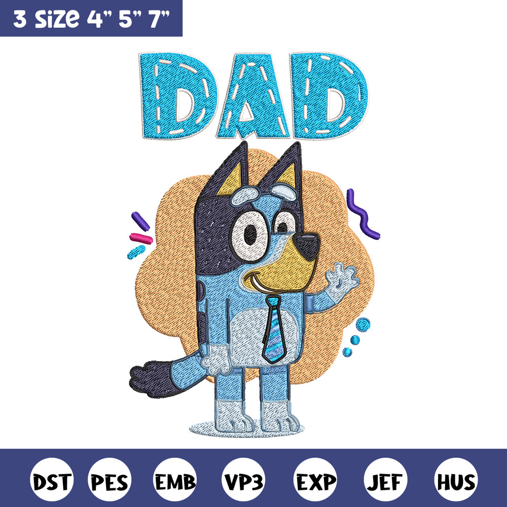 Dad Bluey Embroidery, Bluey Cartoon Embroidery, cartoon Embroidery, cartoon shirt, Embroidery File, Instant download..jpg