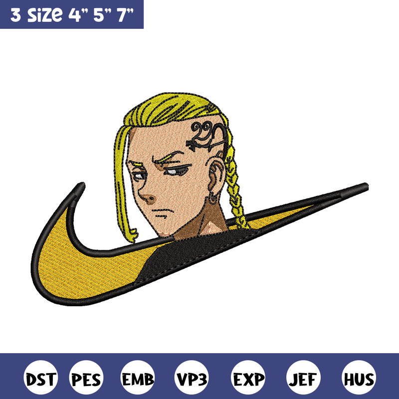 Draken nike embroidery design, Tokyo Revengers embroidery, nike design, anime design, anime shirt, Digital download.jpg