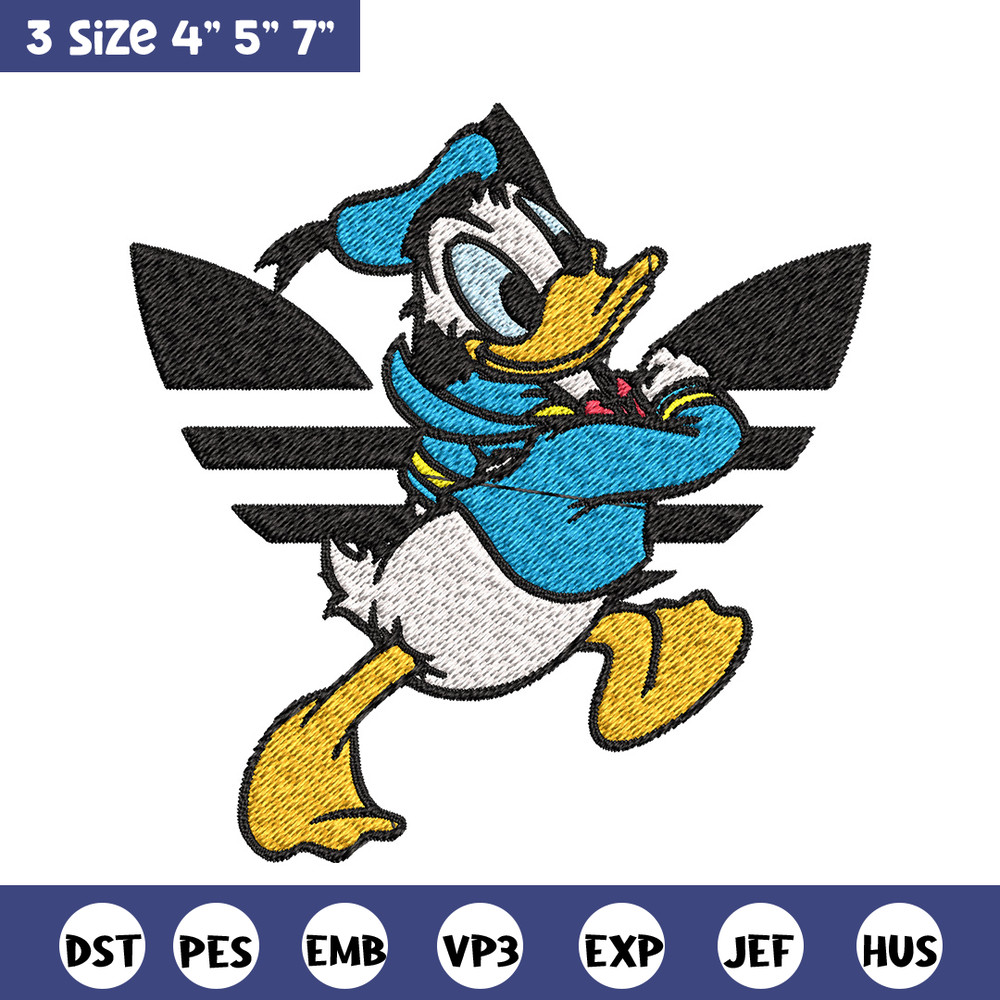 Duck cartoon adidas Embroidery Design, Adidas Embroidery, Brand Embroidery, Embroidery File, Logo shirt,Digital download.jpg