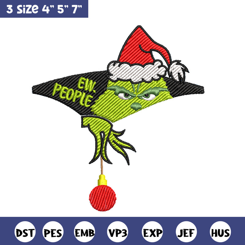 Ew.people embroidery design,Chrismas design, Embroidery shirt, Embroidery file, Grinch embroidery, Digital download.jpg