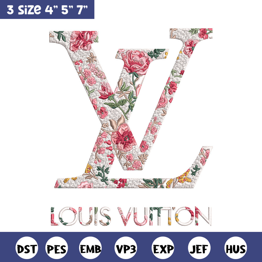 Flower louis vuitton Embroidery Design, Lv Embroidery, Embroidery File, Brand Embroidery, Logo shirt, Digital download.jpg