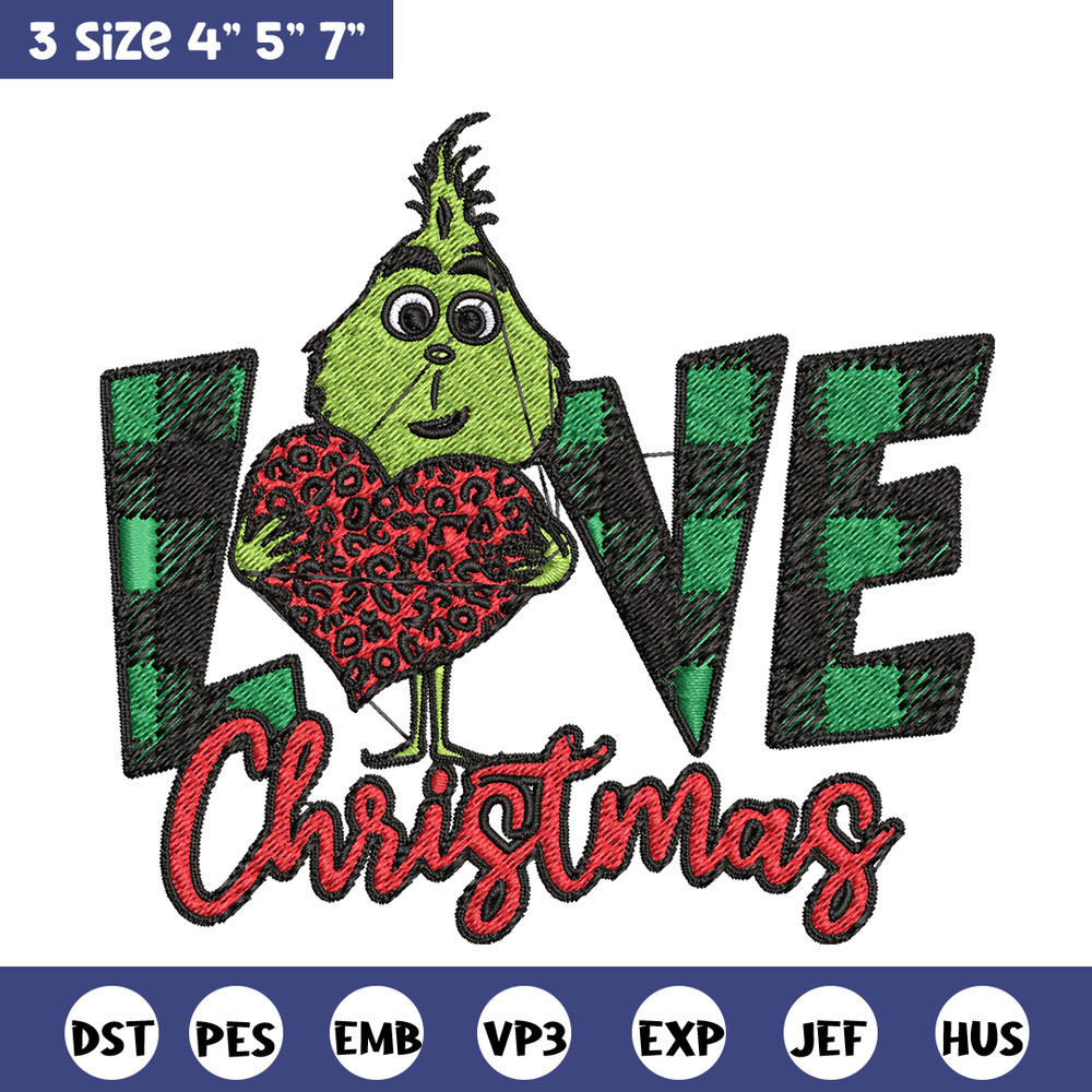 Grinch Love Christmas Embroidery design, Grinch christmas Embroidery, Grinch design, Embroidery file, Instant download..jpg