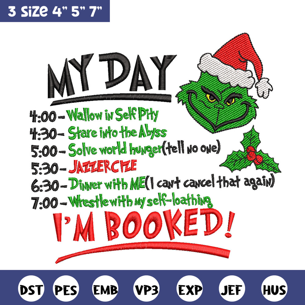 Grinch my day embroidery design, Grinch embroidery, Chrismas design,Embroidery shirt, Embroidery file, Digital download.jpg