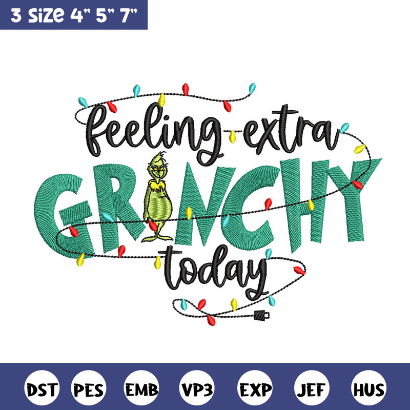Grinchy today embroidery design,Grinch embroidery, Chrismas design, Embroidery shirt, Embroidery file, Digital download..jpg