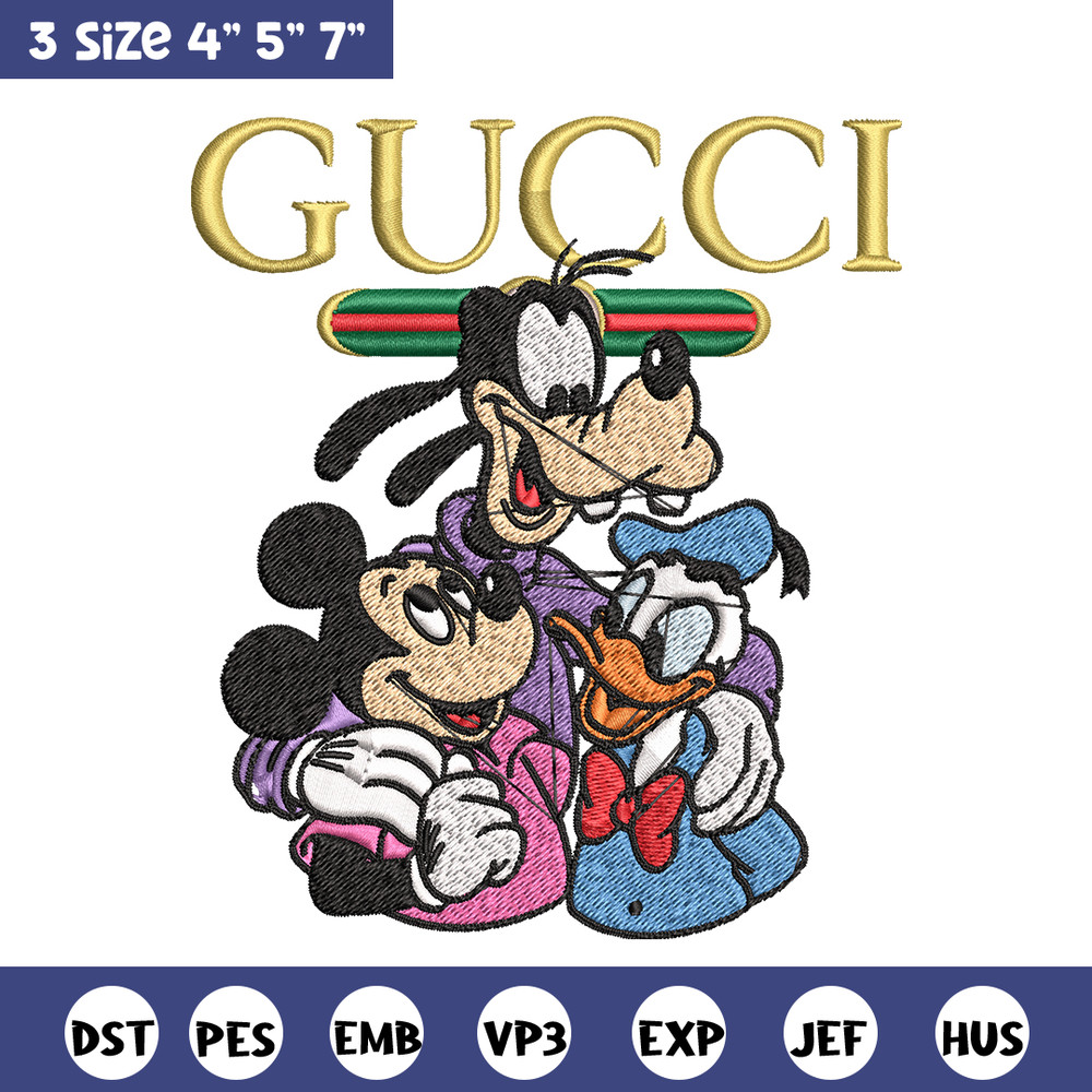 Gucci Mickey And Friend Embroidery design, Disney Embroidery, cartoon design, Embroidery File, Instant download..jpg