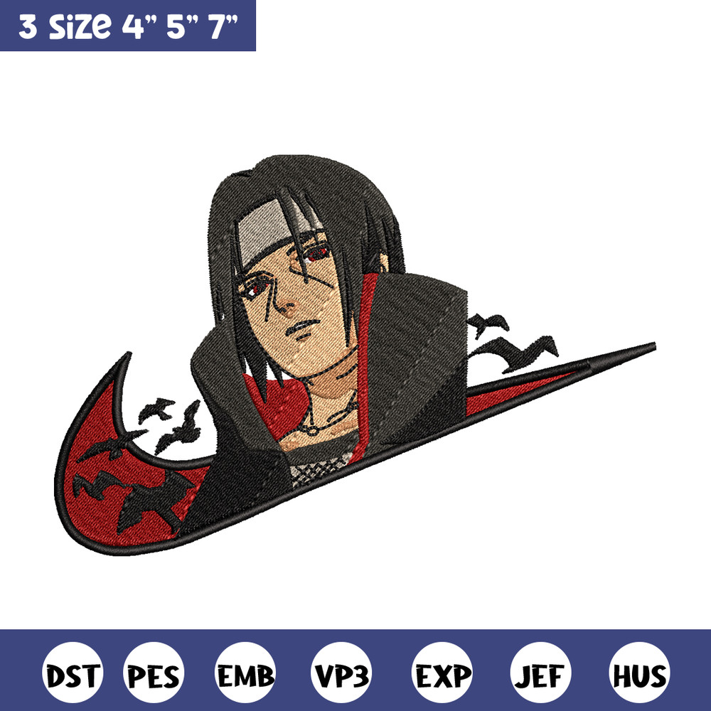 Itachi Uchiha Nike embroidery design, Naruto embroidery, Nike design, anime design, anime shirt, Digital download.jpg