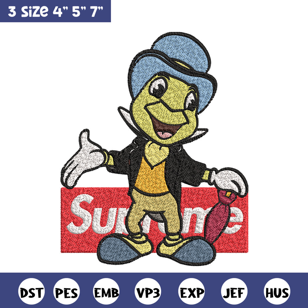Jimimy cricket supreme Embroidery design, Jimimy cricket Embroidery, cartoon design, Embroidery File, Instant download.jpg