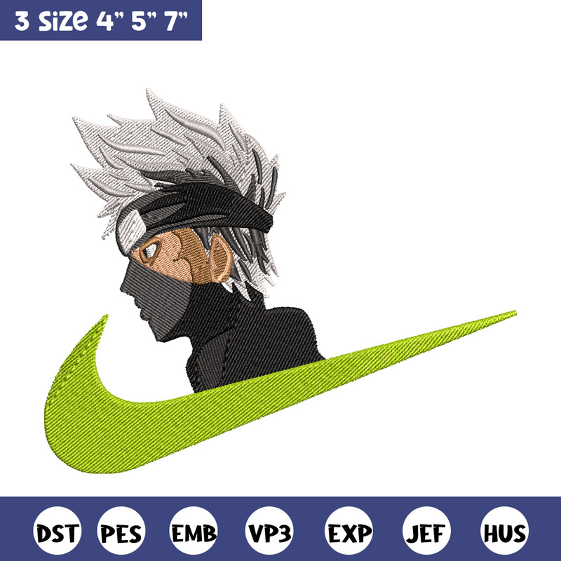 Kakashi Nike embroidery design, Naruto embroidery, nike design, anime design, anime shirt, Digital download.jpg