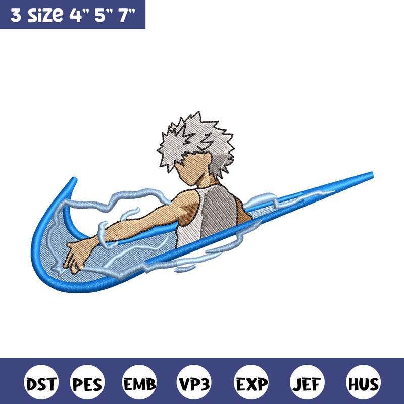Killua Zoldyck Nike embroidery design, Hunter x hunter embroidery, Nike design, anime design, Digital download.jpg