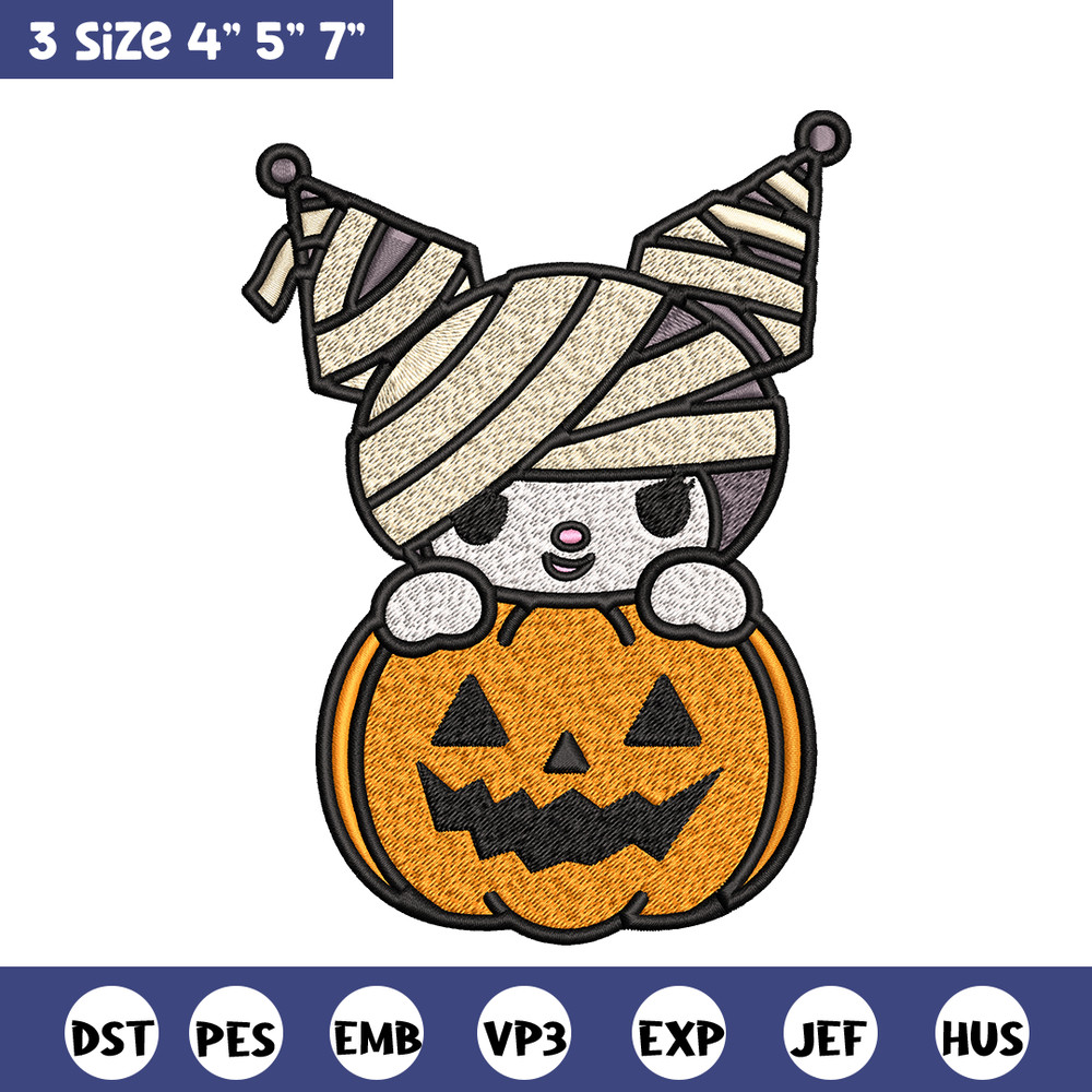 Kuromi Mummy Embroidery design, Halloween Embroidery, Embroidery File, cartoon design, logo shirt, Digital download..jpg
