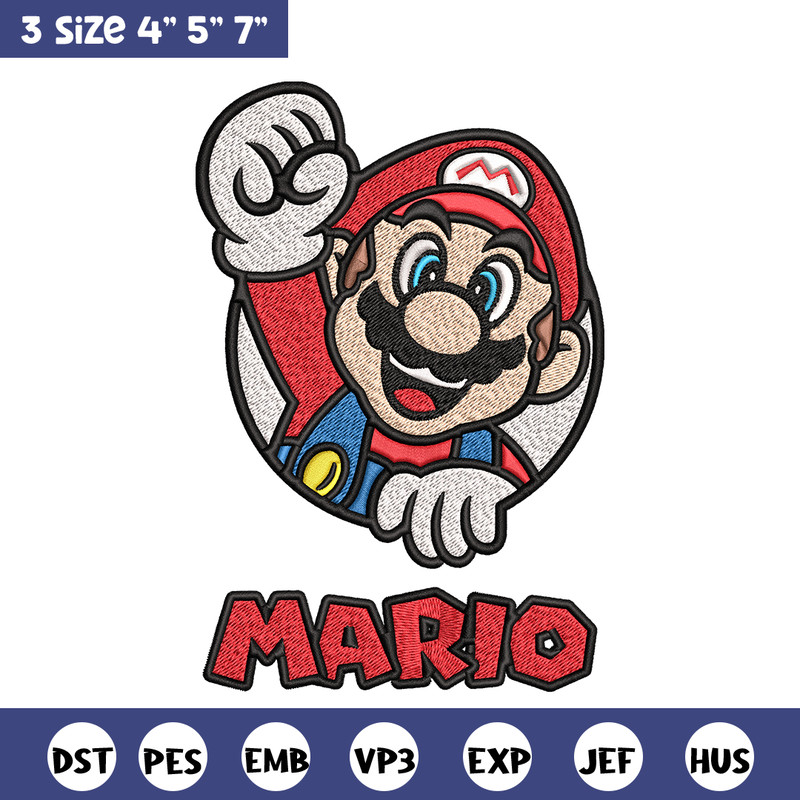 Mario Embroidery design, The Super Mario Bros Embroidery, Embroidery File, logo design, logo shirt, Digital download..jpg