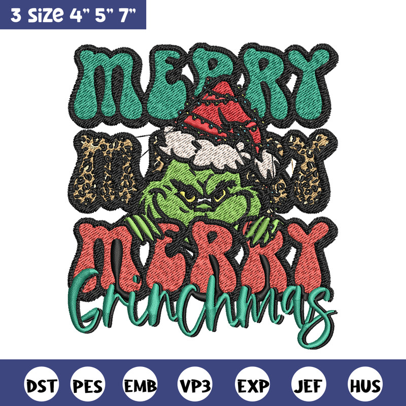 Merry Christmas Grinch Embroidery design, Grinch christmas Embroidery, Embroidery File, logo design, Instant download..jpg