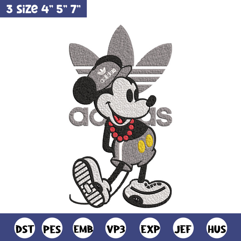 Mickey grey adidas Embroidery Design, Adidas Embroidery, Brand Embroidery, Embroidery File, Logo shirt, Digital download.jpg