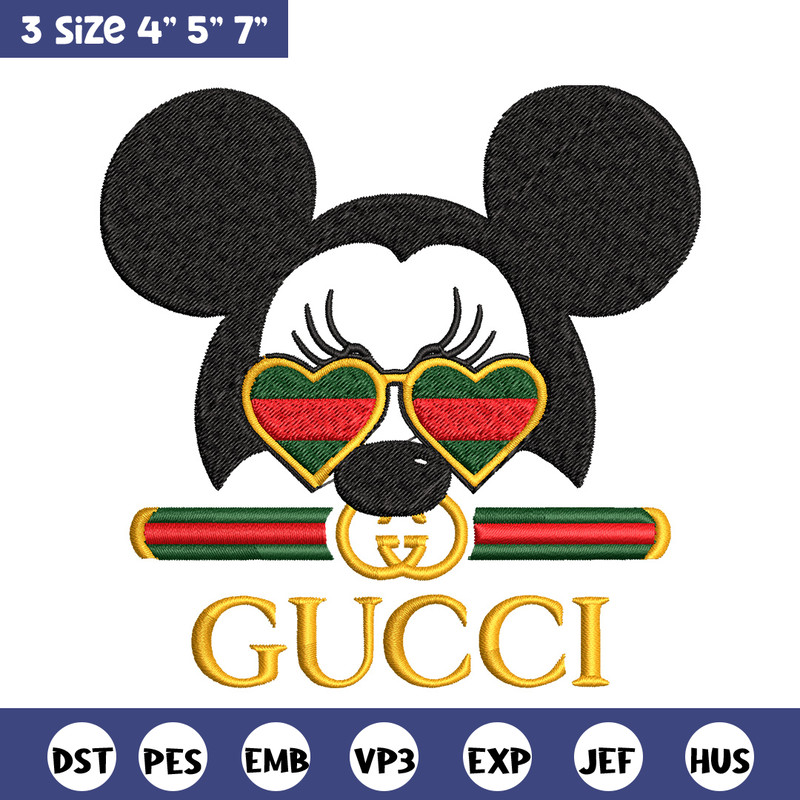 Mickey head gucci Embroidery Design, Gucci Embroidery, Brand Embroidery, Logo shirt, Embroidery File, Digital download.jpg
