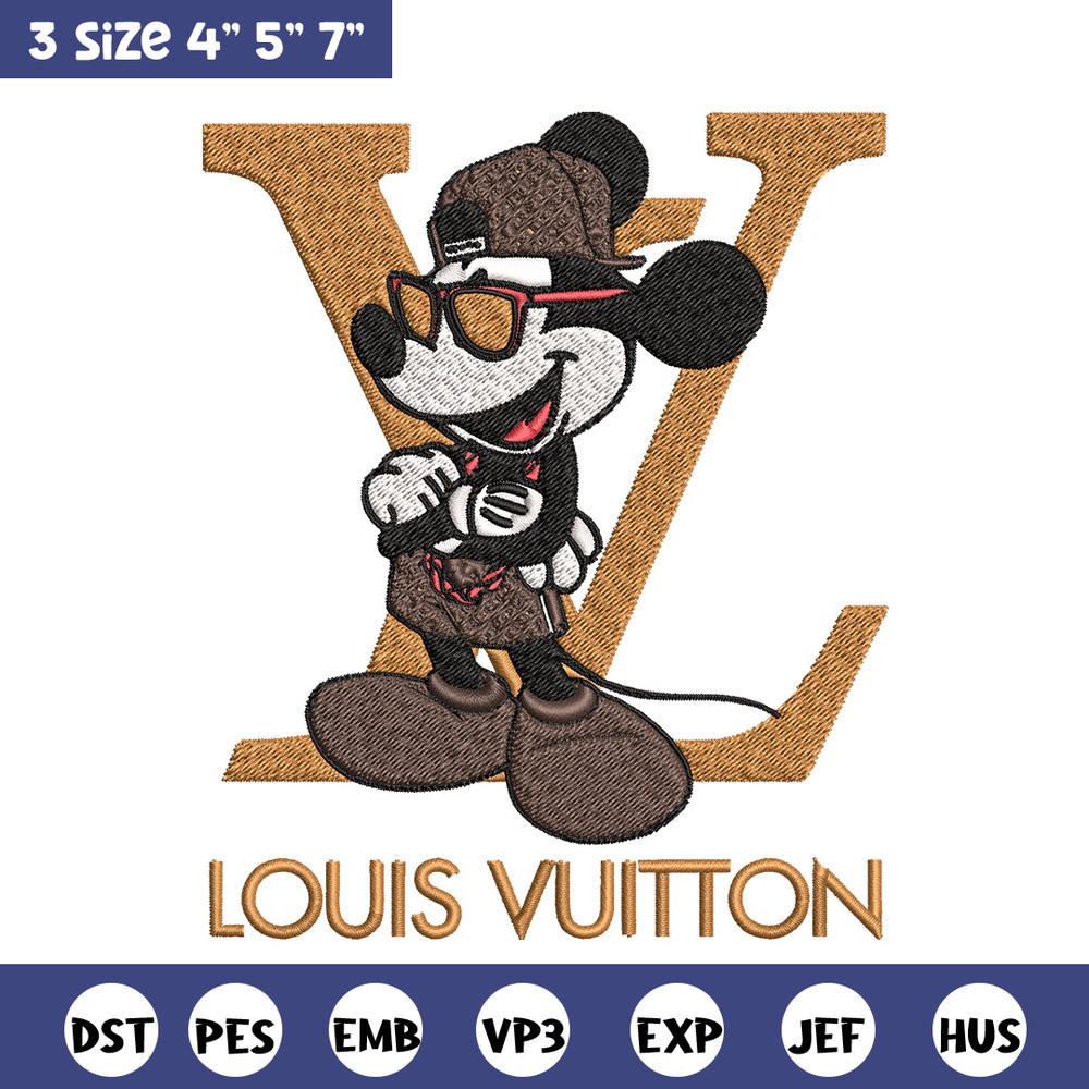 Mickey louis vuitton Embroidery Design, Lv Embroidery, Brand Embroidery, Logo shirt, Embroidery File, Digital download.jpg