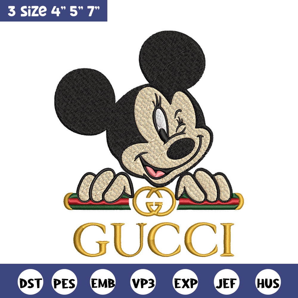 Mickey mouse Embroidery Design, Gucci Embroidery, Brand Embroidery, Embroidery File, Logo shirt, Digital download.jpg