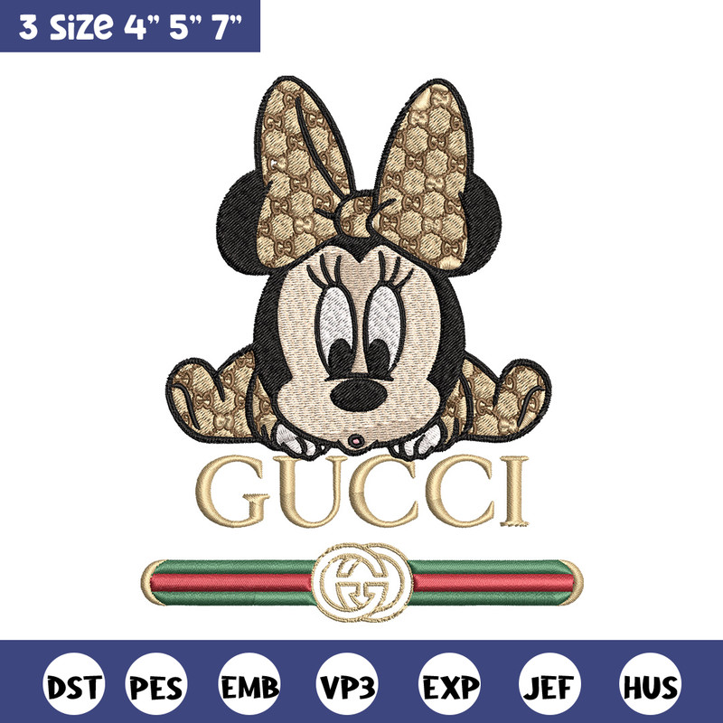 Minnie baby gucci Embroidery Design,Gucci Embroidery, Embroidery File, Logo shirt, Sport Embroidery, Digital download.jpg