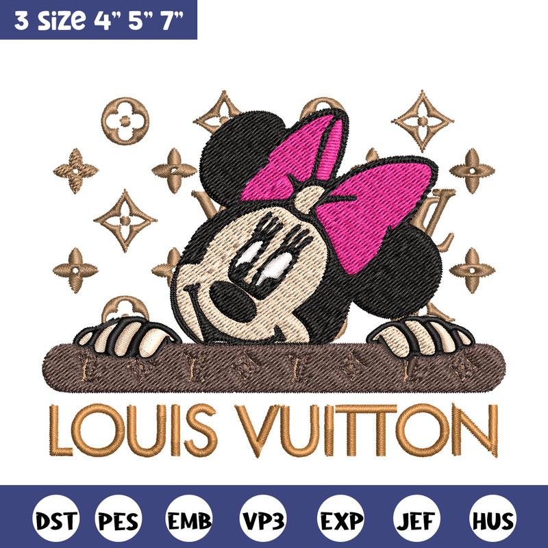 Minnie head lv Embroidery Design, Lv Embroidery, Embroidery File, Brand Embroidery, Logo shirt, Digital download.jpg