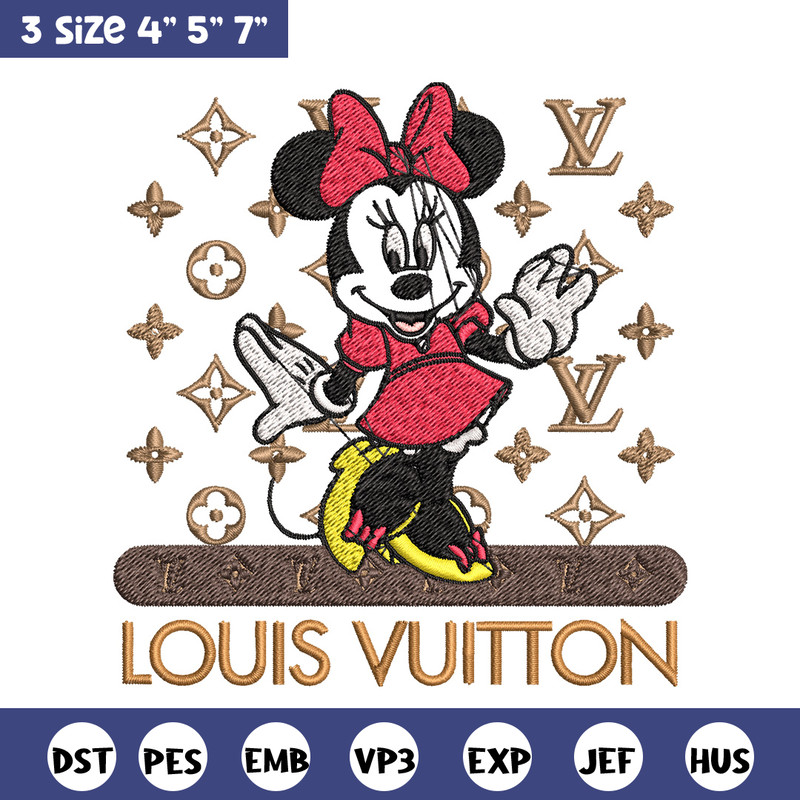 Minnie logo lv Embroidery Design, Lv Embroidery, Embroidery File, Brand Embroidery, Logo shirt, Digital download.jpg