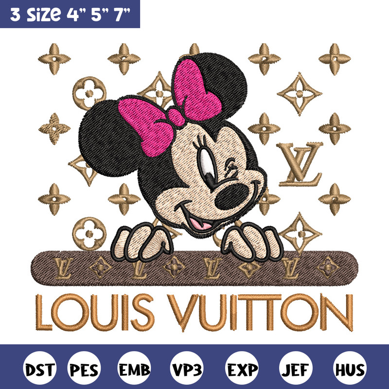 Minnie louis vuitton Embroidery Design, Lv Embroidery, Brand Embroidery, Logo shirt, Embroidery File, Digital download.jpg