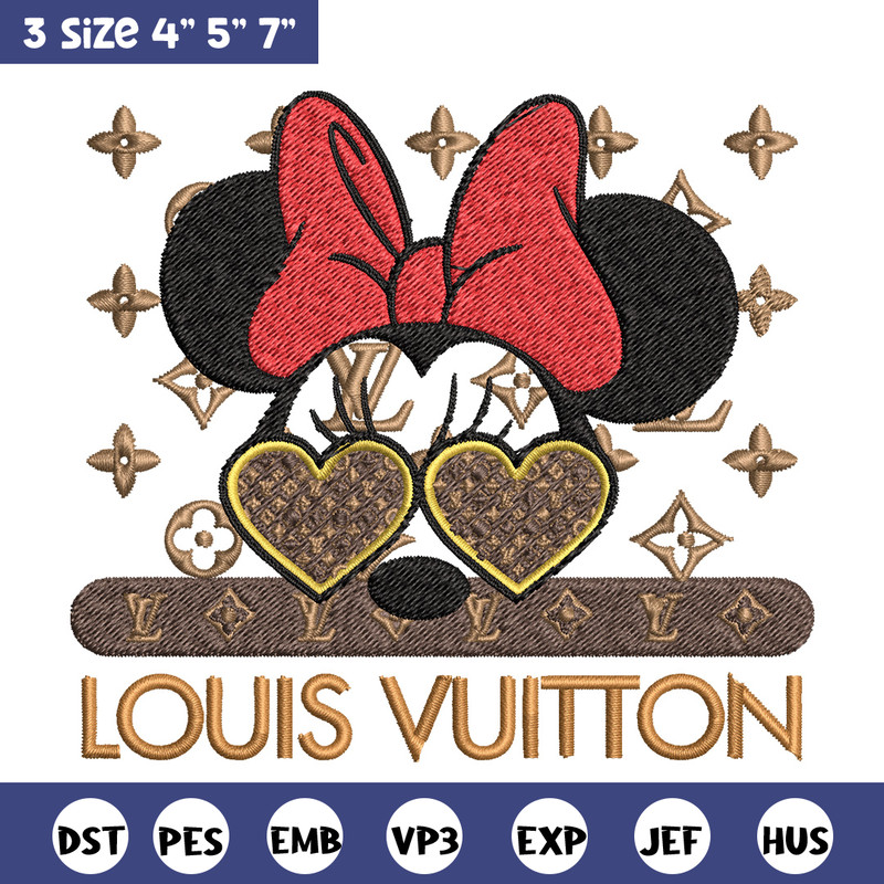 Minnie love lv Embroidery Design, Lv Embroidery, Embroidery File, Brand Embroidery, Logo shirt, Digital download.jpg