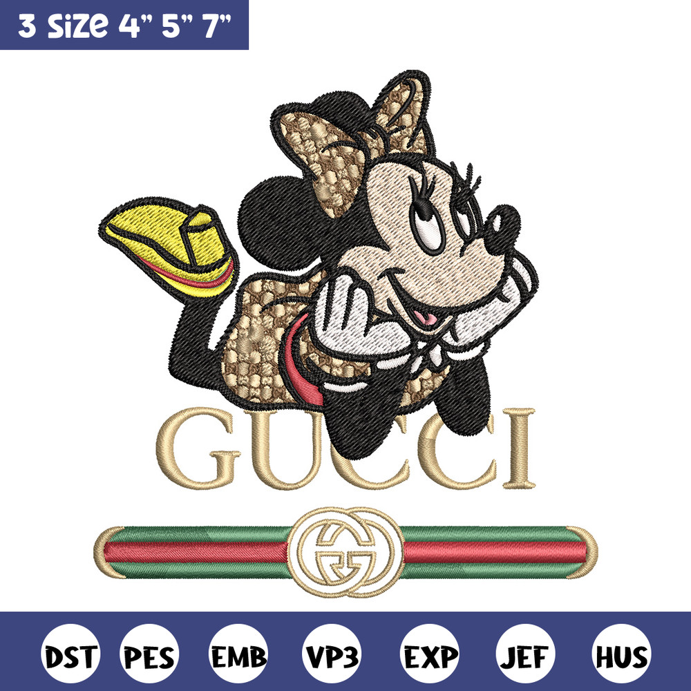 Minnie smile gucci Embroidery Design, Gucci Embroidery, Brand Embroidery, Logo shirt, Embroidery File, Digital download.jpg