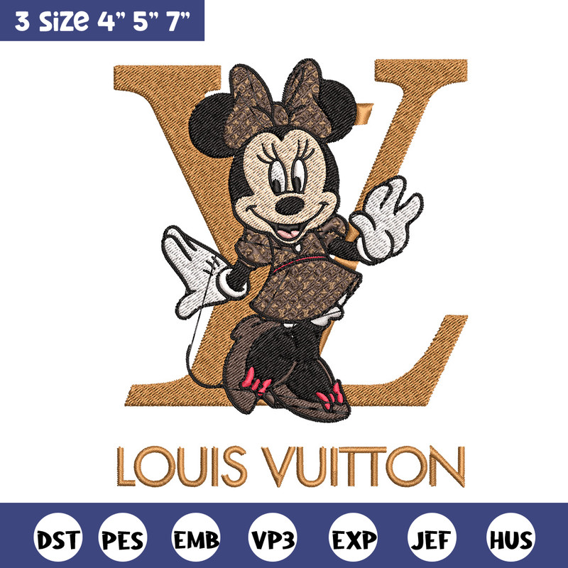 Minnie smile lv Embroidery Design, Lv Embroidery, Embroidery File, Brand Embroidery, Logo shirt, Digital download.jpg