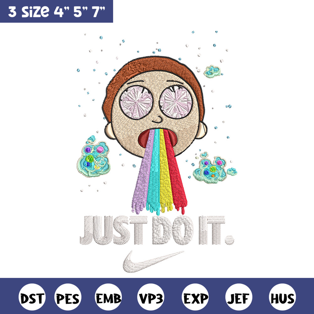 Morty Smith Just Rick It Embroidery design, Cartoon Embroidery, Logo Nike design, Embroidery file, Instant download..jpg