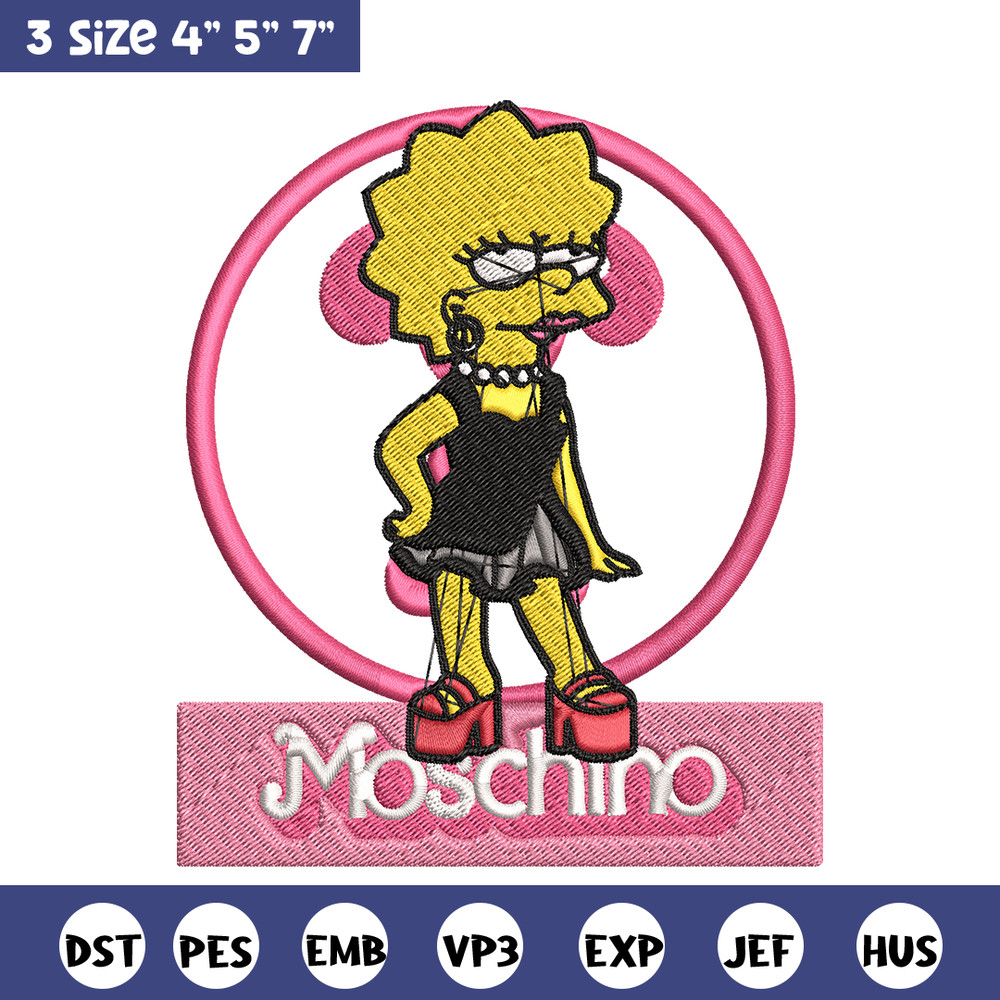Moschino Milano Lisa Simpson Embroidery design, Simpson Embroidery, cartoon design, Embroidery File, Digital download..jpg