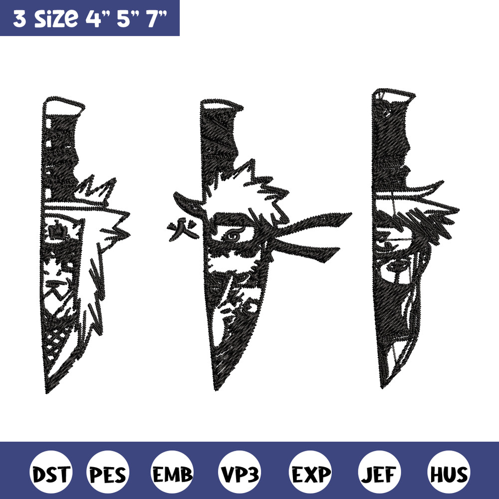 Naruto Character In Knife Embroidery design, Naruto Embroidery, anime design, Embroidery File, Instant download..jpg