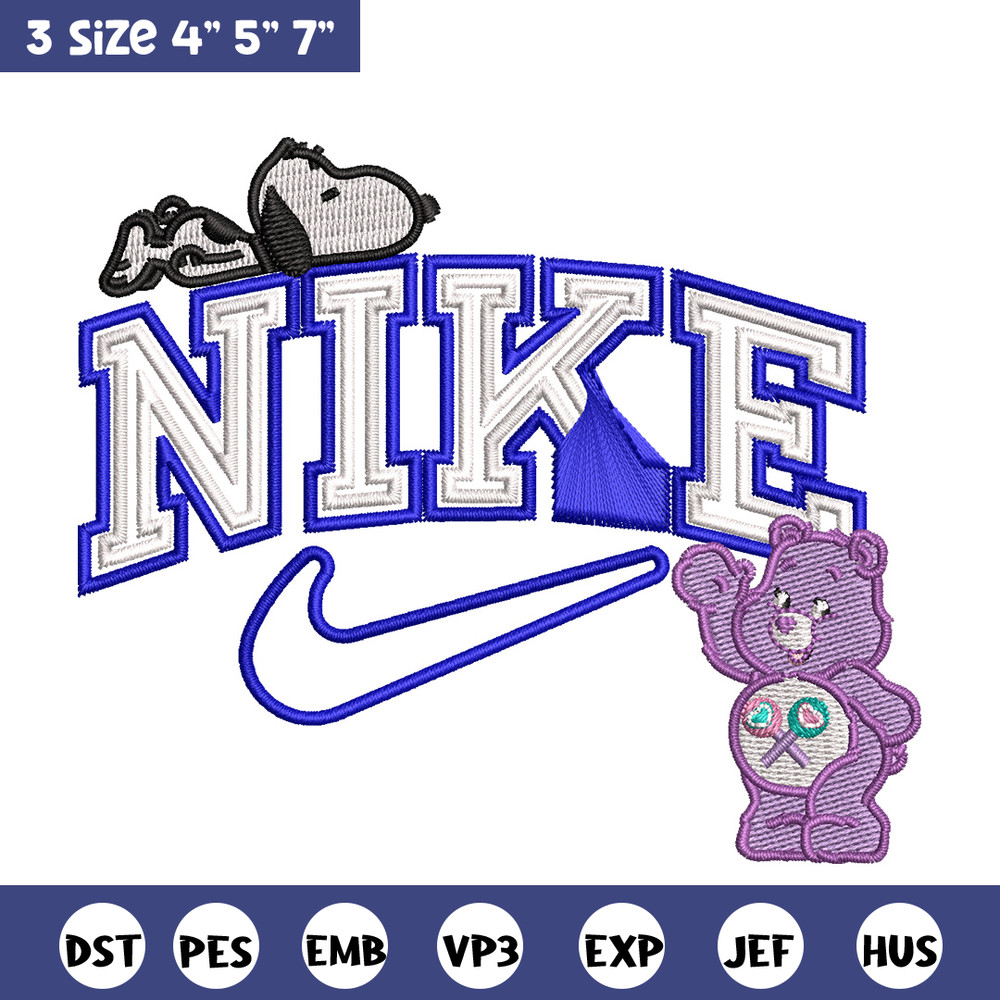 Nike bear dog embroidery design, Cartoon embroidery, Nike design, Embroidery shirt, Embroidery file,Digital download.jpg