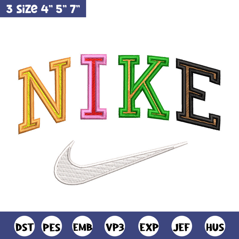 Nike color embroidery design, Nike embroidery, Nike design, Embroidery shirt, Embroidery file, Digital download.jpg