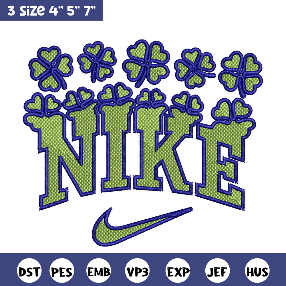 Nike flower green embroidery design, Flower embroidery, Nike design, Embroidery shirt, Embroidery file, Digital download.jpg