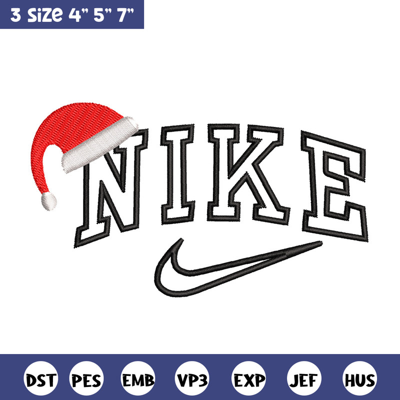 Nike hat embroidery design, Chrismas embroidery, Nike design, Embroidery shirt, Embroidery file, Digital download.jpg