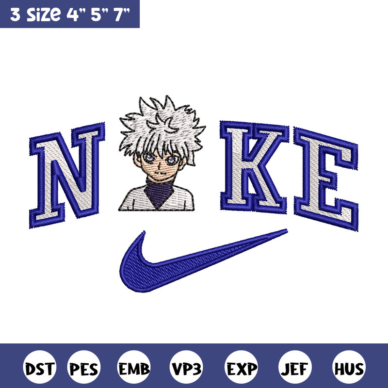 Nike Killua embroidery design, HxH embroidery, Nike design, Embroidery shirt, Embroidery file, Digital download.jpg