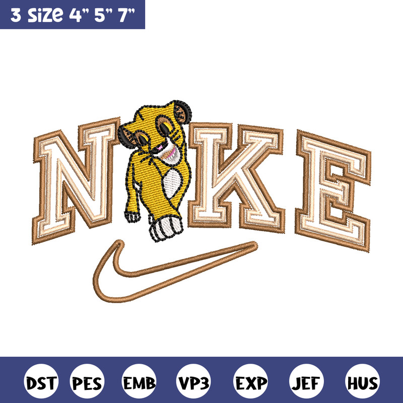 Nike lion child embroidery design, Lion king embroidery,Nike design, Embroidery shirt, Embroidery file, Digital download.jpg