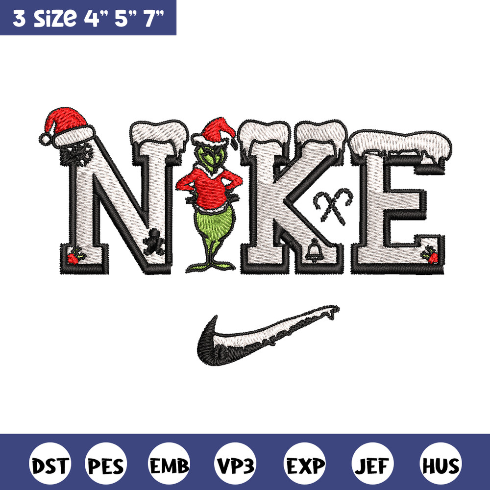Nike Logo Grinch Merry Christmas Embroidery design, Grinch Embroidery, Nike design, Embroidery File, Digital download..jpg