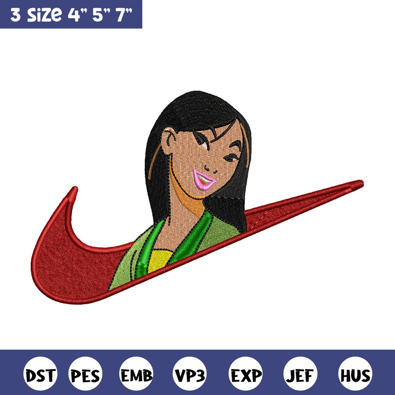 Nike Mulan embroidery design, Nike Mulan embroidery, Nike design, cartoon design, cartoon shirt, Digital download.jpg