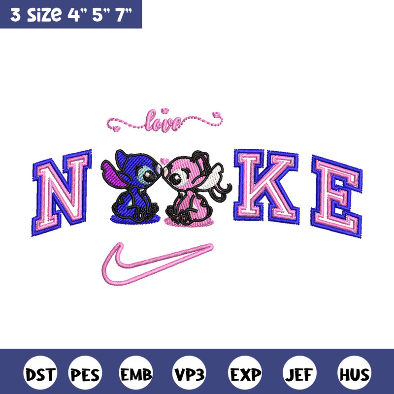 Nike stitch couple embroidery design, Stitch embroidery, Nike design, Embroidery file,Embroidery shirt, Digital download.jpg