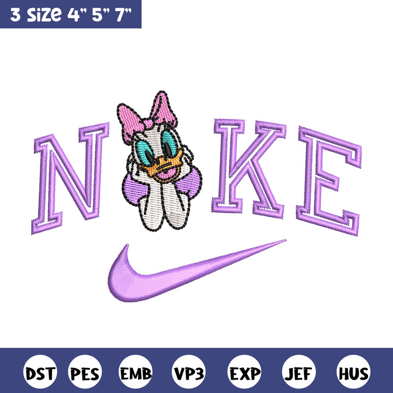 Nike x daisy duck embroidery design, Daisy embroidery, Nike design, Embroidery shirt, Embroidery file, Digital download.jpg