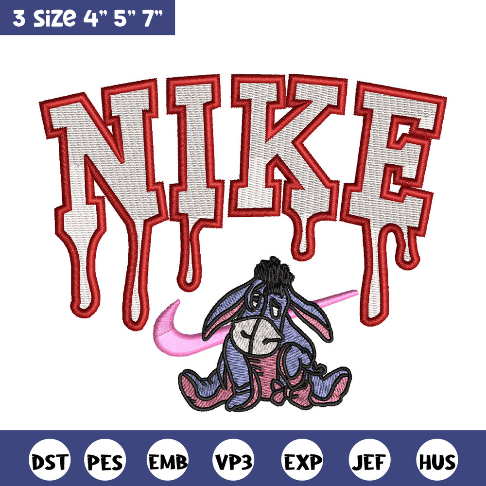 Nike x donkey embroidery design, Eeyore embroidery, Nike design, Embroidery shirt, Embroidery file, Digital download.jpg