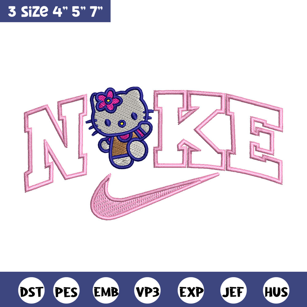 Nike x kitty embroidery design, Hello kitty embroidery, Nike design, Embroidery shirt, Embroidery file, Digital download.jpg
