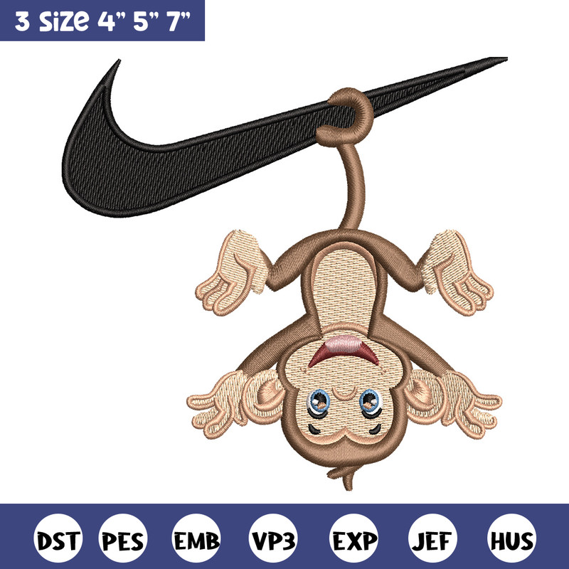 Nike x monkey embroidery design, Monkey embroidery, Nike design, Embroidery shirt, Embroidery file, Digital download.jpg