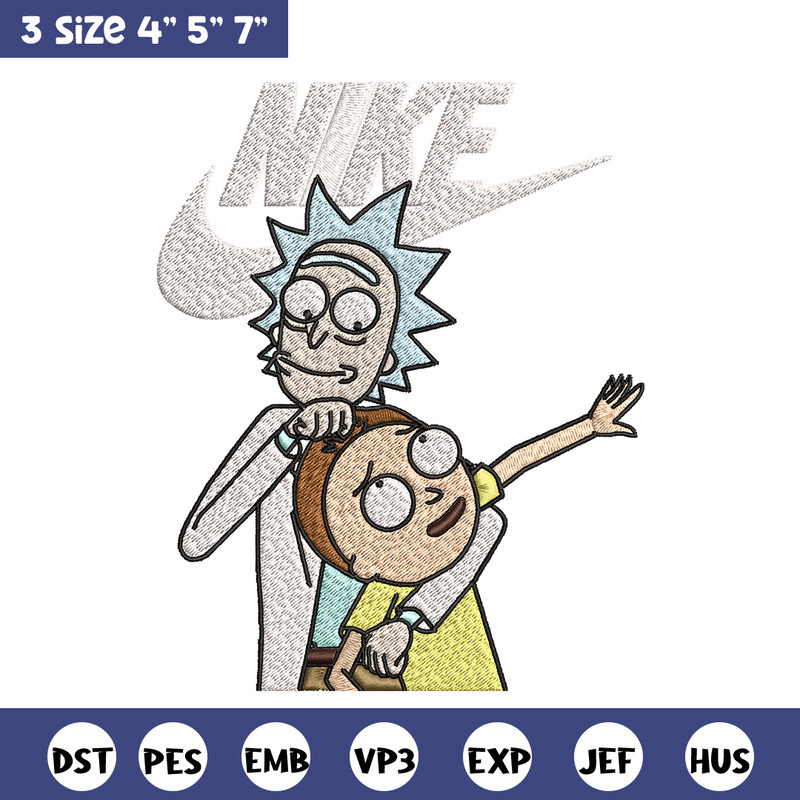 Rick and Morty Just Rick It Embroidery design, Cartoon Embroidery, Logo Nike design, Embroidery file, Instant download..jpg