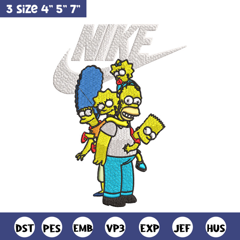 Simpson family Nike Embroidery design, Simpson cartoon Embroidery, Nike design, Embroidery file, Instant download..jpg
