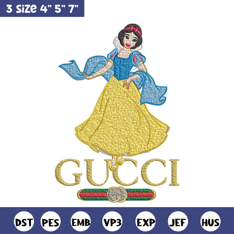 Snow White Gucci Embroidery design, Snow White cartoon Embroidery, cartoon design, Embroidery File, Instant download..jpg