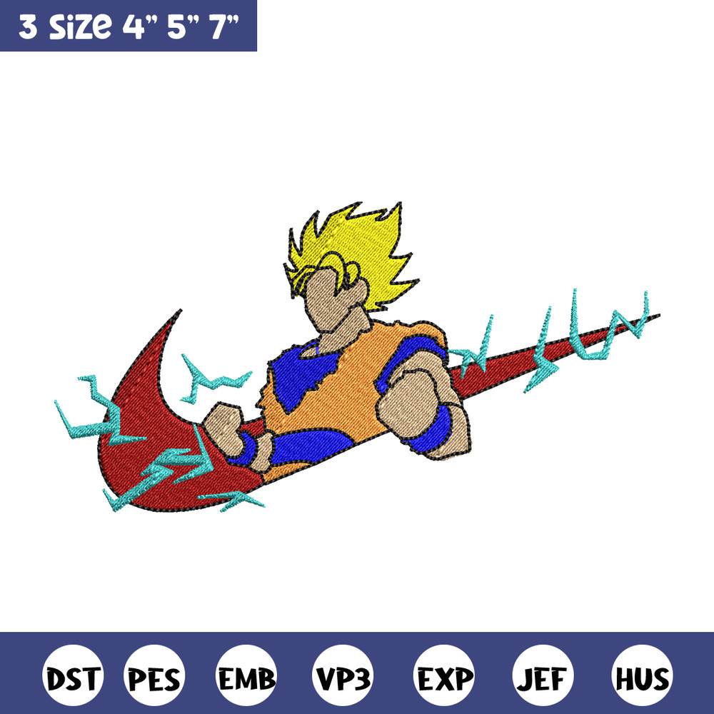 Songoku nike embroidery design, Dragon ball embroidery, Nike design, anime design, anime shirt, Digital download.jpg