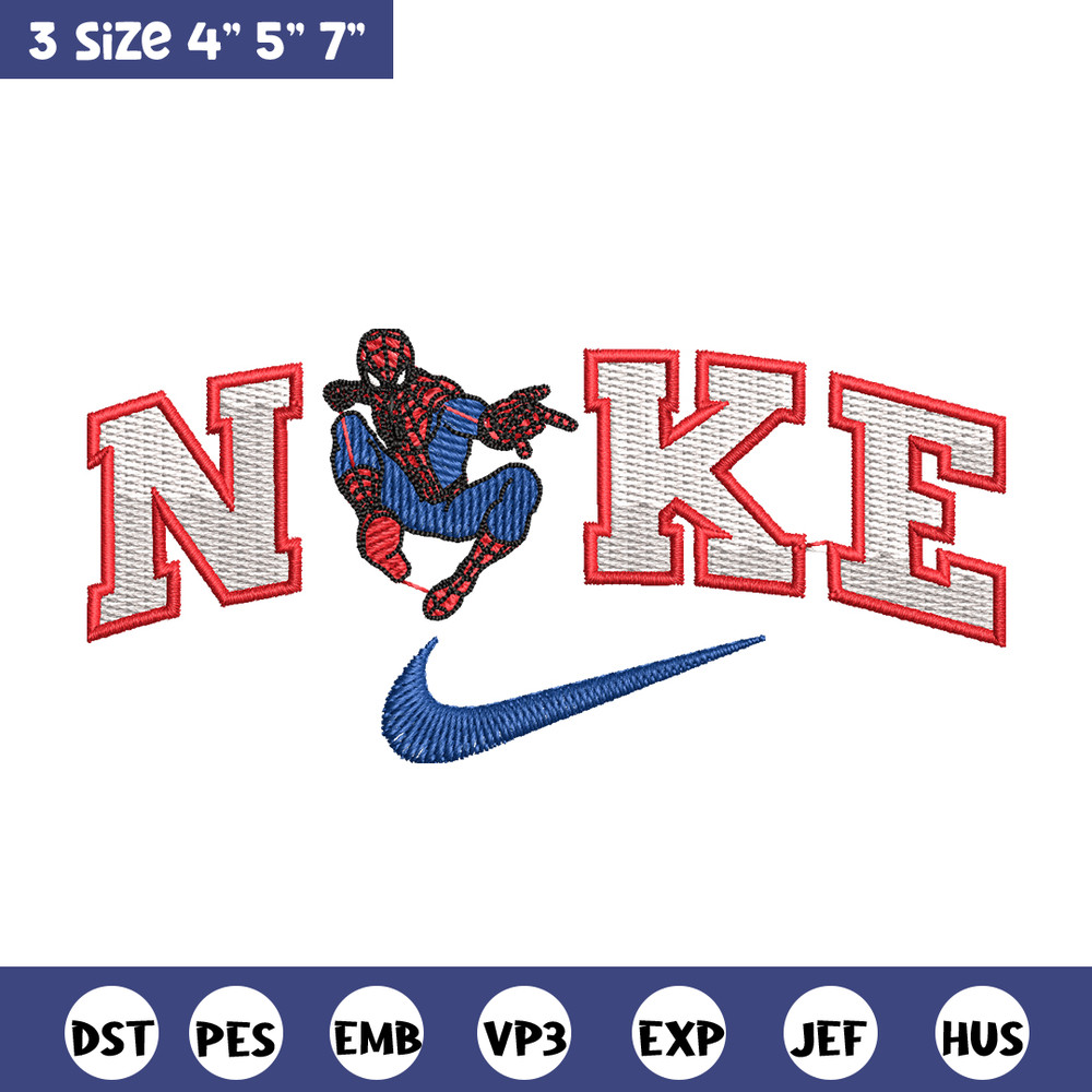 spaiderman nike embroidery design, spaiderman embroidery, logo design, logo shirt, digital download.jpg